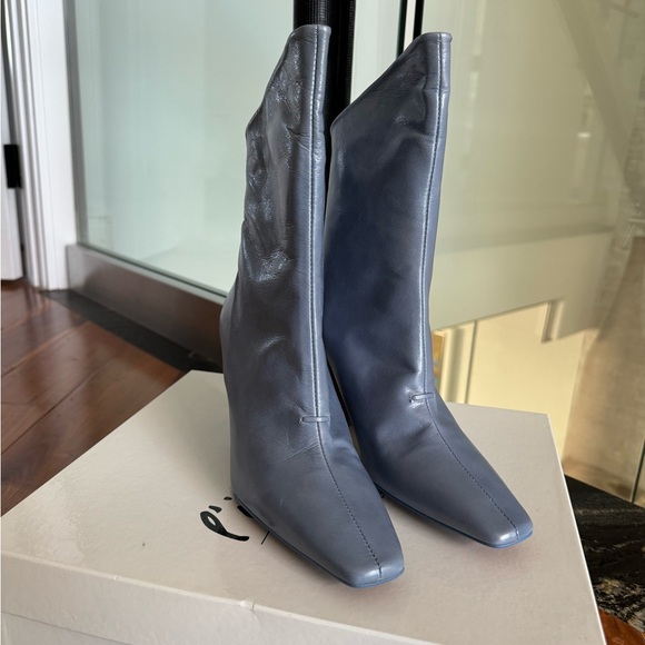 L’Intervalle Lizzo Blue Leather Boots - Picture 2 of 5